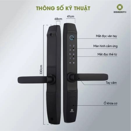 Khóa vân tay cửa nhôm kính HOMEKIT AB-G13 - 3776