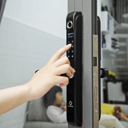 Khóa vân tay cửa nhôm kính HOMEKIT AB-04C tạo mật khẩu mở khóa từ xa qua app - 3767