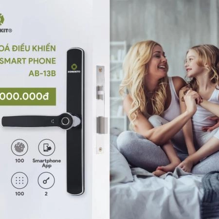 Khoá vân tay HOMEKIT AB-13B, Mở khóa từ xa qua app - 3808