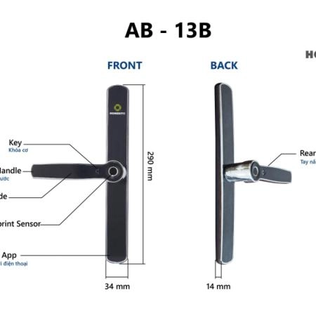 Khoá vân tay HOMEKIT AB-13B, Mở khóa từ xa qua app - 3809