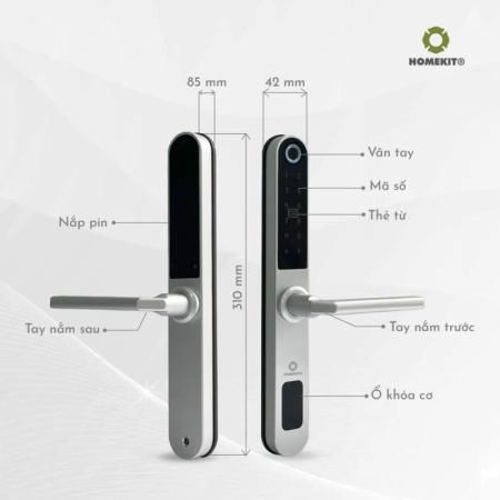 Khóa vân tay cửa nhôm HOMEKIT AB-13F - 3818