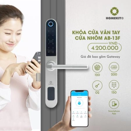 Khóa vân tay cửa nhôm HOMEKIT AB-13F - 3819