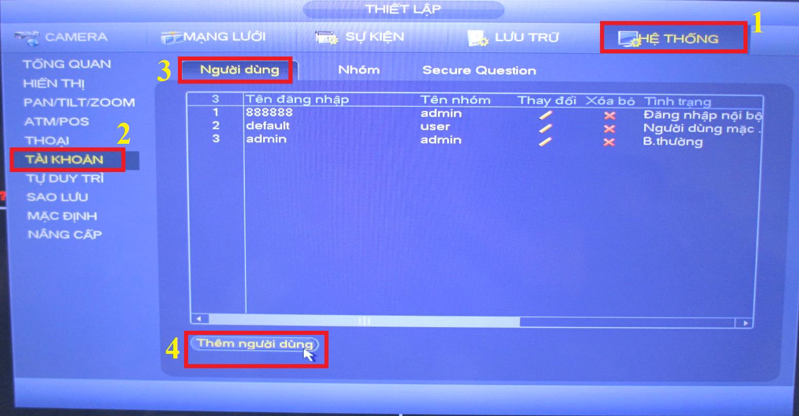 Hướng Dẫn Cách Tạo Thêm Tài Khoản Với Quyền Admin Trên Đầu Ghi Dahua