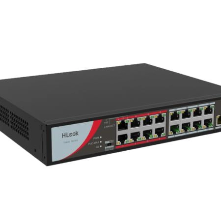 Switch PoE HiLook NS-0318P-130(B) 16 Port 100Mbps, công suất PoE 130W, 1 cổng RJ45, 1 cổng SFP 1000M ảnh 