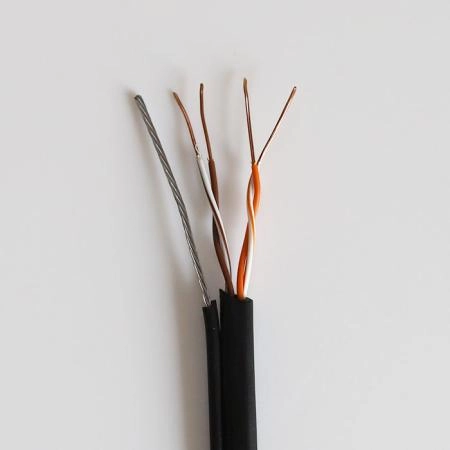 Cáp 4 lõi dùng đi dây tín hiệu camera, điện thoại VCom 2P Cat 5 PVC  có cáp chịu lực cuộn ảnh 