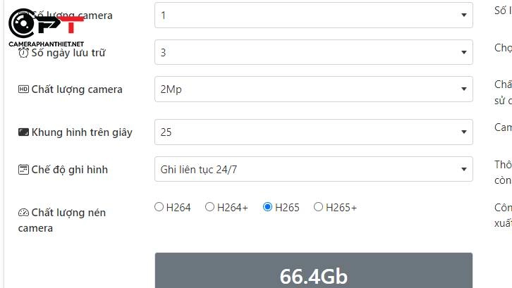 công cụ tính toán dung lượng lưu trữ camera, công thức tính chuẩn nhất năm 2022 - 3088