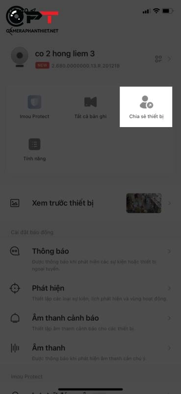 hướng đẫn cách xóa bỏ chia sẽ camera cho thiết bị khác trên IMOU, KBONE - 3172
