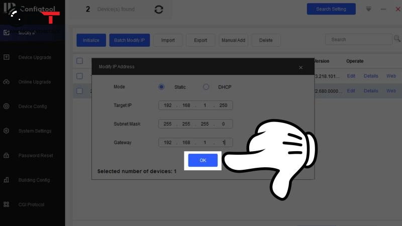 Cài đặt (gán) ip tĩnh cho camera imou, kbone - 3499