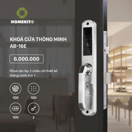 Khóa vân tay cửa nhôm kính HOMEKIT AB-16E ảnh 