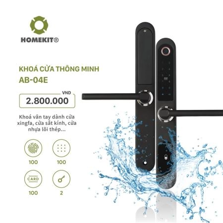 ảnh sản phẩm Khóa vân tay cửa nhôm kính HOMEKIT AB-04E ảnh 0