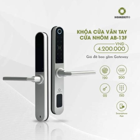 Khóa vân tay cửa nhôm HOMEKIT AB-13F ảnh 