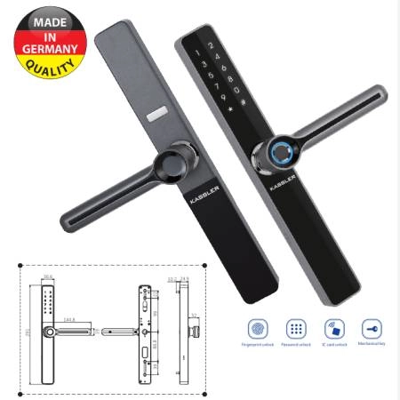Ảnh sản phẩm Khóa vân tay, thẻ từ dành cho cửa lùa Kassler KL-599 Black - hình 3