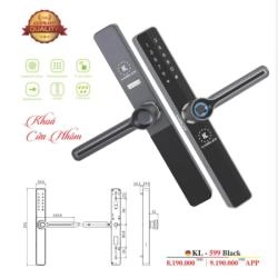 Khóa vân tay, thẻ từ dành cho cửa lùa Kassler KL-599 Black