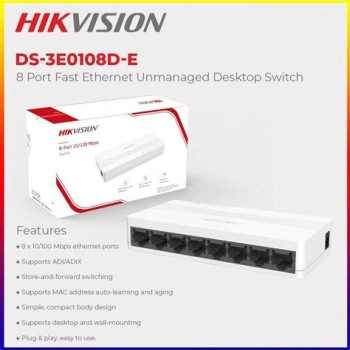 Switch Hikvision 8 Cổng 10/100 Mbps DS-3E0108D-E ảnh 