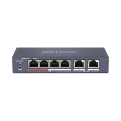 Switch Hikvision 4 cổng POE, 2 uplink 10/100 Mbps DS-3E0106P-E/M