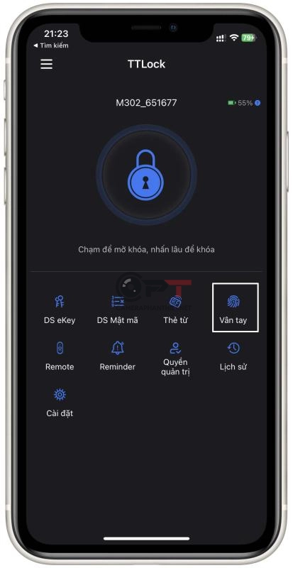 Cách tạo dấu vân tay cho khóa thông minh trên ứng dụng TTLOCK - 5392