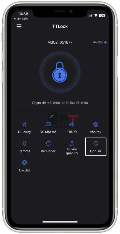 Cách xem nhật ký lịch sử mở khóa cửa qua ứng dụng TTLOCK - 5398