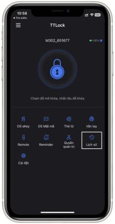 Cách xem nhật ký lịch sử mở khóa cửa qua ứng dụng TTLOCK - 5398