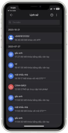 Cách xem nhật ký lịch sử mở khóa cửa qua ứng dụng TTLOCK - 5399