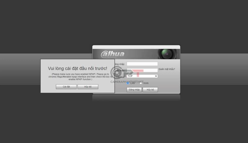 Không đăng nhập được vào đầu ghi camera lỗi Vui lòng cài đặt đầu nối trước