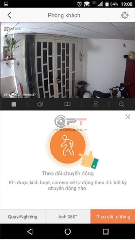 Bật theo dõi thông minh trên camera ezviz, camera xoay theo người chuyển động - 5624