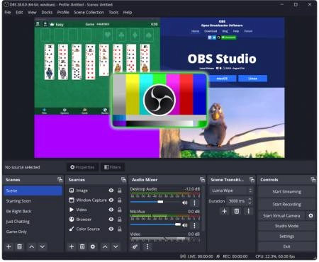 Phần mềm livestream OBS Studio không có danh mục Nguồn VCL Video - 5711