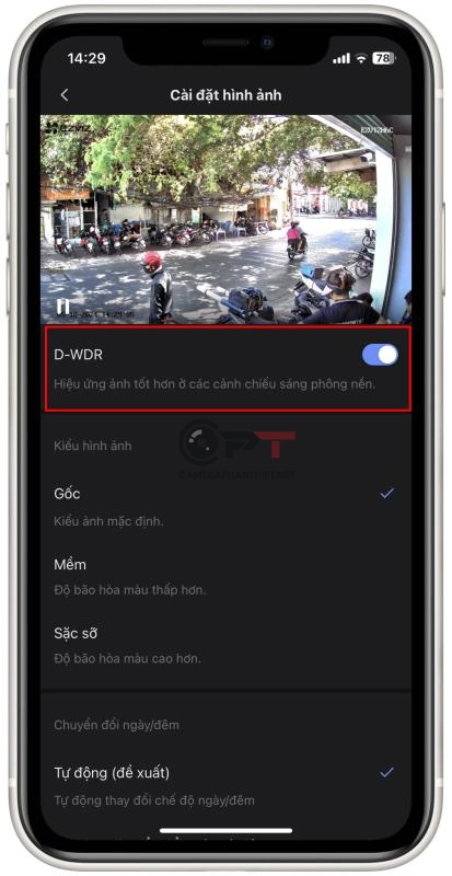 Bật chống ngược sáng camera ezviz - 5921