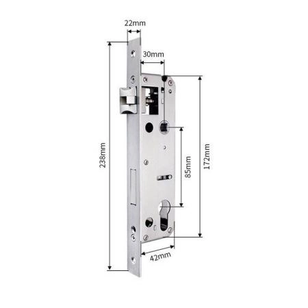 Ruột 3085 cho khóa thông minh, khóa vân tay cửa nhôm, xingfa, cửa sắt ảnh 