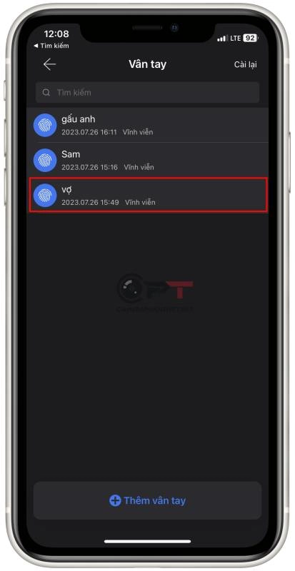 Cách xóa dâu vân tay đã thêm vào khóa - 6152