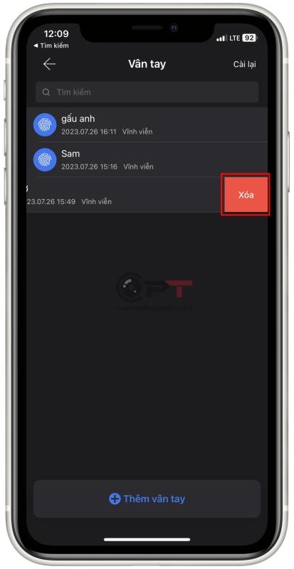Cách xóa dâu vân tay đã thêm vào khóa - 6153