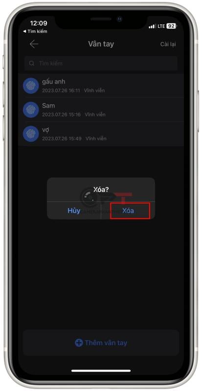Cách xóa dâu vân tay đã thêm vào khóa - 6154