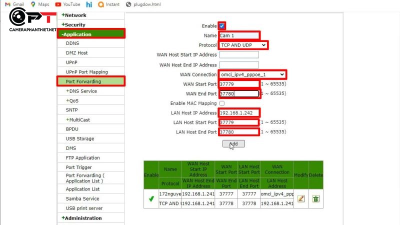 Hướng dẫn mở port camera modem viettel - 6248