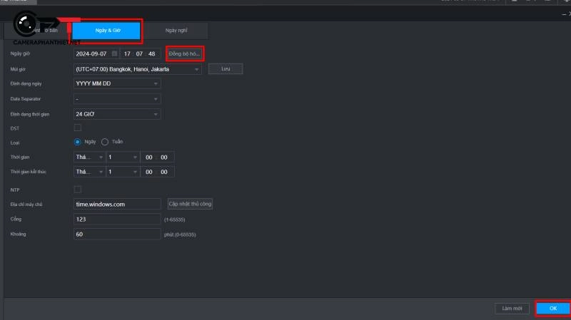 Cách chỉnh giờ camera dahua, kbvision - 6315