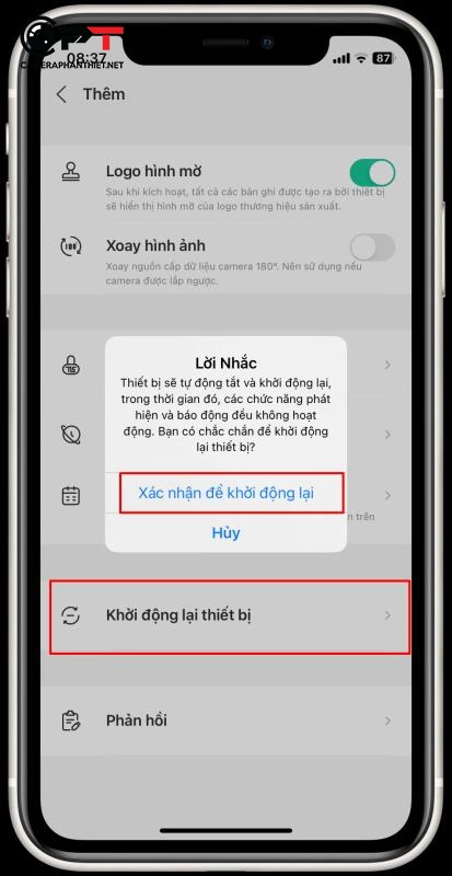 Hướng dẫn khởi động lại camera imou - 6337