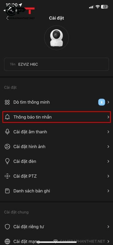 Bật báo động trên camera ezviz - 6388