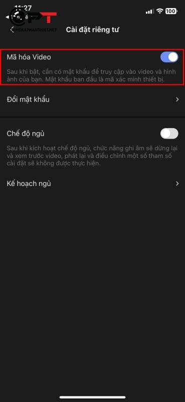 Tắt mã hóa hình ảnh camera ezviz - 6424
