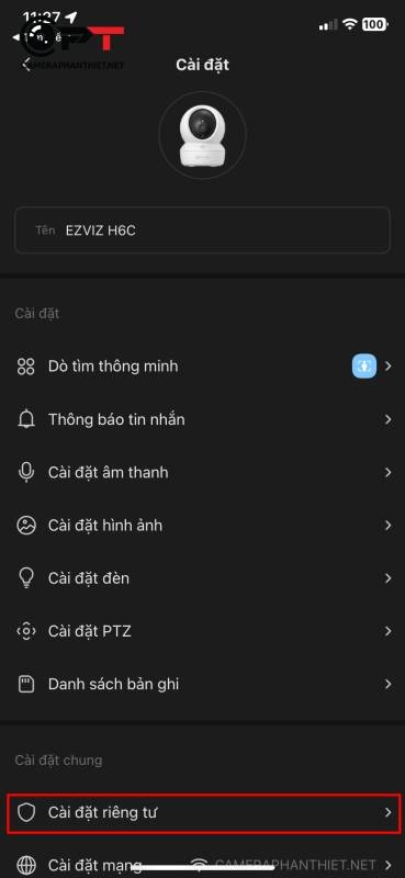 Tắt mã hóa hình ảnh camera ezviz - 6425
