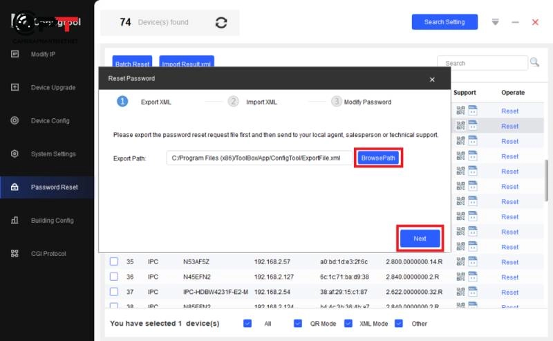 Reset mật khẩu camera dahua hoặc đầu ghi hình dahua bằng dahua config tool - 6436