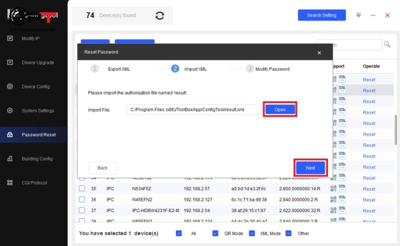 Reset mật khẩu camera dahua hoặc đầu ghi hình dahua bằng dahua config tool - 6438