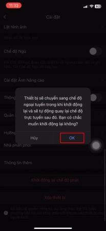 Xác nhận khởi động lại