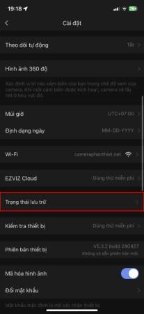 Chọn danh mục Trạng thái lưu trữ