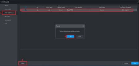 Định dạng ổ cứng HDD trên đầu ghi hình DAHUA - Xóa dữ liệu ghi hình