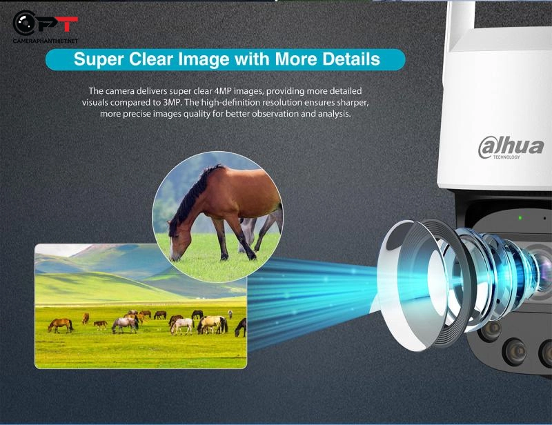 Ảnh sản phẩm Camera WiFi Dahua DH-P4F-PV-4G 4MP đêm có màu báo động AI 4G ngoài trời - hình 3