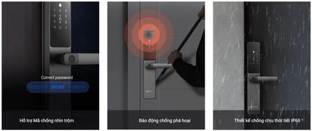 Khóa chắc chắn, khó phá khóa hoặc truy cập trái phép