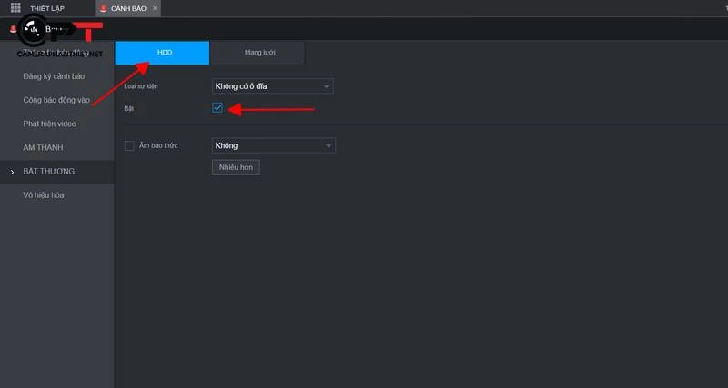 Tắt thông báo lỗi ổ cứng đầu ghi hình dahua
