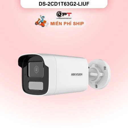 Hikvision  DS-2CD1T63G2-LIUF Camera IP  hình trụ ngoài trời 6MP – Camera Phát hiện người và phương tiện cùng Chế độ đèn thông minh ảnh 