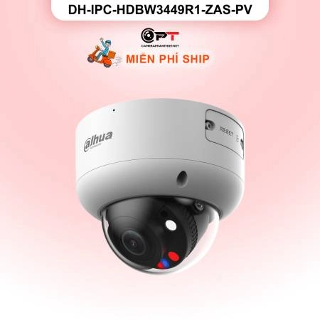 Camera IP Dahua DH-IPC-HDBW3449R1-ZAS-PV 4MP - motorized, có thu âm, báo động đèn còi ảnh 