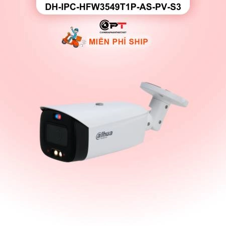Camera IP Dahua DH-IPC-HFW3549T1P-AS-PV-S3 5MP - có thu âm, báo động đèn còi ảnh 