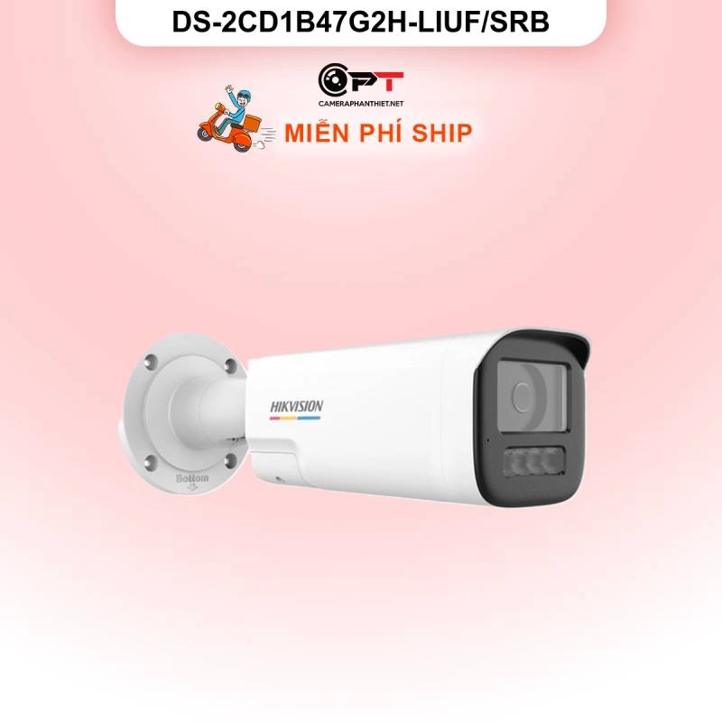 Ảnh sản phẩm Hikvision  DS-2CD1B47G2H-LIUF/SRB Camera thân trụ ngoài trời 4MP – Camera ColorVu phát hiện người phương tiện cùng Chế độ đèn thông minh - hình 1