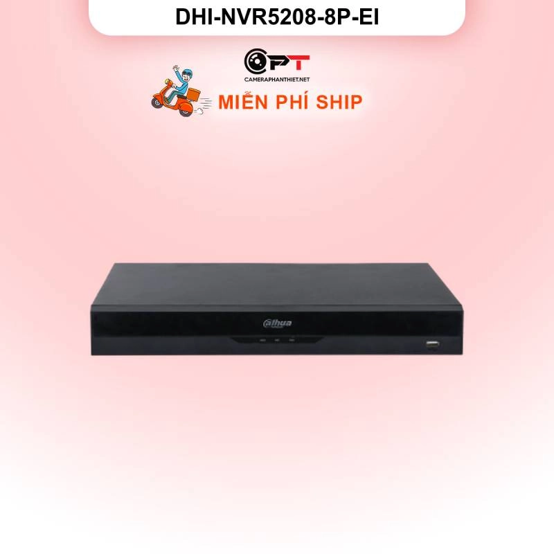 Ảnh sản phẩm Đầu ghi hình IP Dahua DHI-NVR5208-8P-EI | 8 kênh, Hỗ trợ AI, PoE | Chính hãng - hình 1